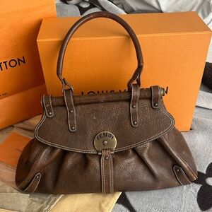 Fendi Chocolate Brown Leather Shoulder Bag